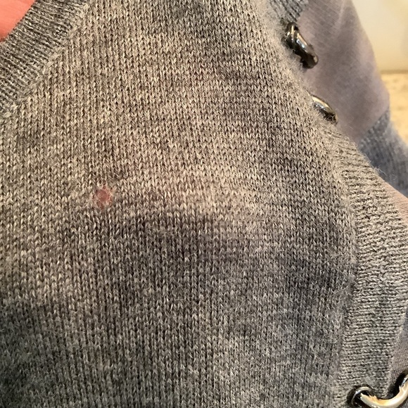 St. John Charcoal Wool & Silk Sweater Top Size LG Tunic Asymmetrical - Picture 11 of 12